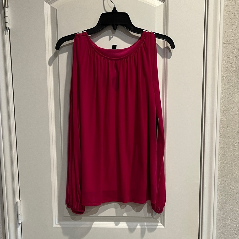 INC International Concepts Fuchsia cold Shoulder Blouse